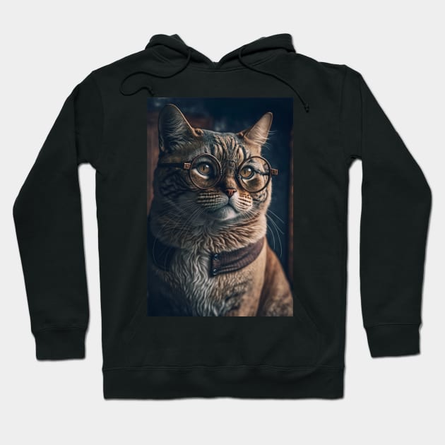 Cool portrait of a Cat Hoodie by KoolArtDistrict